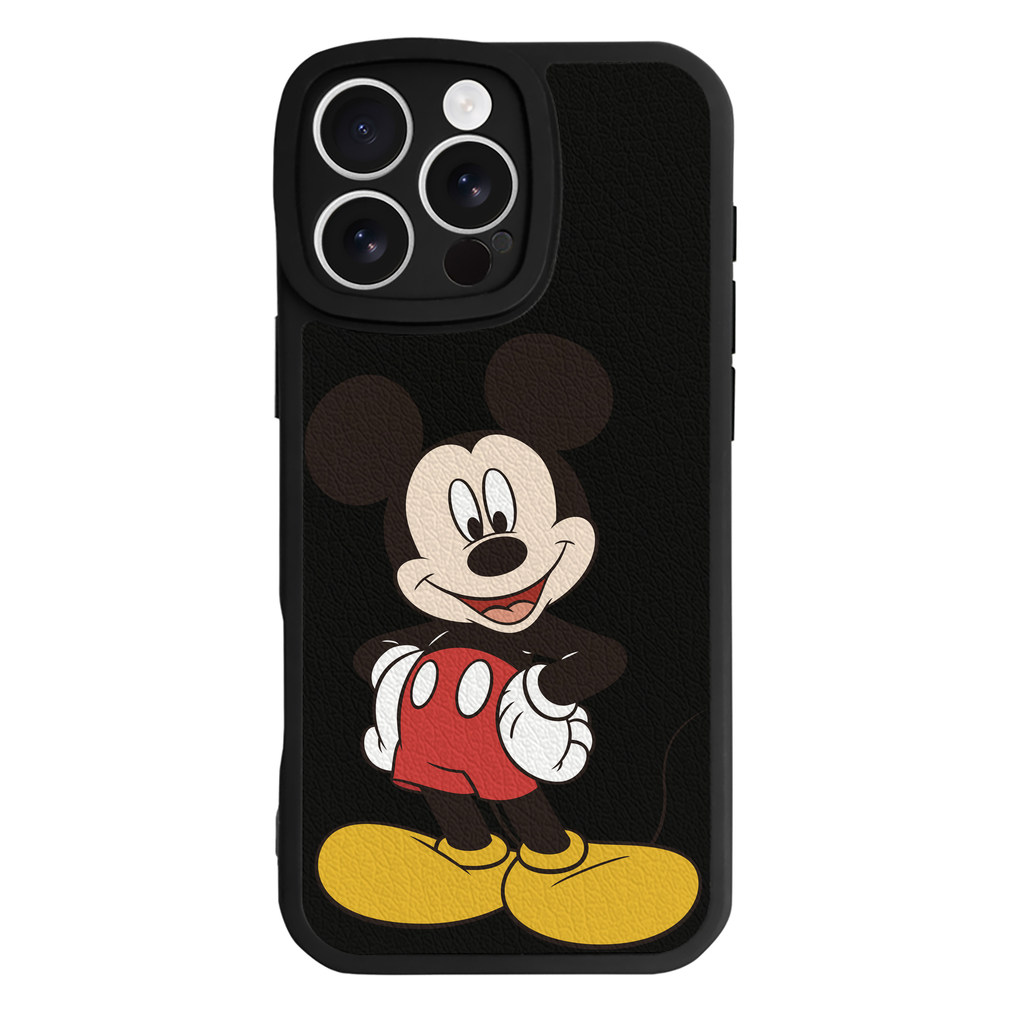 （画像用） ミッキーマウス Mickey Mouse 【iPhone 16シリーズ対応】シリコンスマホケース（レザー調） 材質：シリコン